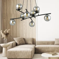 Emibig Kjøkkenbelysning Tak|Takpendler<Essa takpendel 8-lys - Svart/Røykfarget