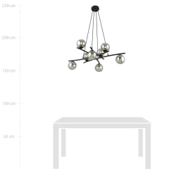 Emibig Kjøkkenbelysning Tak|Takpendler<Essa takpendel 8-lys - Svart/Røykfarget