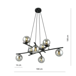Emibig Kjøkkenbelysning Tak|Takpendler<Essa takpendel 8-lys - Svart/Røykfarget