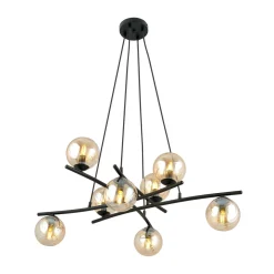 Emibig Kjøkkenbelysning Tak|Takpendler<Essa takpendel 8-lys - Svart/Amberfarget