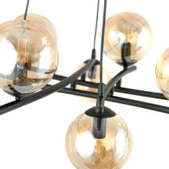 Emibig Kjøkkenbelysning Tak|Takpendler<Essa takpendel 8-lys - Svart/Amberfarget