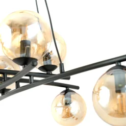 Emibig Kjøkkenbelysning Tak|Takpendler<Essa takpendel 8-lys - Svart/Amberfarget