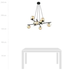 Emibig Kjøkkenbelysning Tak|Takpendler<Essa takpendel 8-lys - Svart/Amberfarget