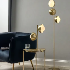 Pacific Lifestyle Interiørlamper Gulv<Estelle gulvlampe 141 cm - Opal/Messingfarget