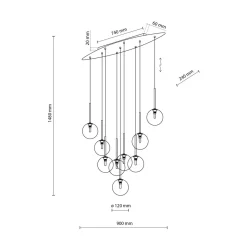 TK Lighting Kjøkkenbelysning Tak|Takpendler<Estera takpendel 7-lys