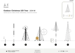 Fairybell Juletrelys & Lysslynger|Julebelysning Til Flaggstang<4 meter belysning med stang 640 LED IP44 utendørs