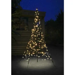 Fairybell Juletrelys & Lysslynger|Julebelysning Til Flaggstang<2 meter belysning med stang 300 LED IP44 utendørs