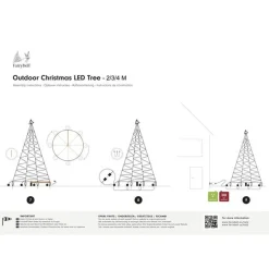 Fairybell Juletrelys & Lysslynger|Julebelysning Til Flaggstang<2 meter belysning med stang 300 LED IP44 utendørs