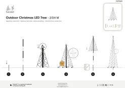 Fairybell Juletrelys & Lysslynger|Julebelysning Til Flaggstang<2 meter belysning med stang 300 LED IP44 utendørs