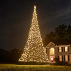 Fairybell Juletrelys & Lysslynger|Julebelysning Til Flaggstang<8-10M flaggstang julebelysning - 4000 LEDlys