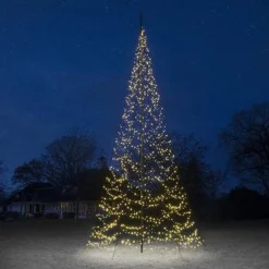 Fairybell Juletrelys & Lysslynger|Julebelysning Til Flaggstang<8M flaggstang julebelysning - 1500 LEDlys - med twinkle