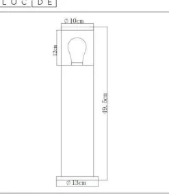 Lucide Pullert<Fedor pullert utendørs 49 cm IP44 E27