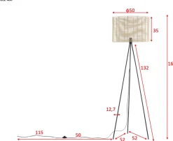 Venture Home Interiørlamper Gulv<Fence gulvlampe 160 cm - Svart/Naturfarget