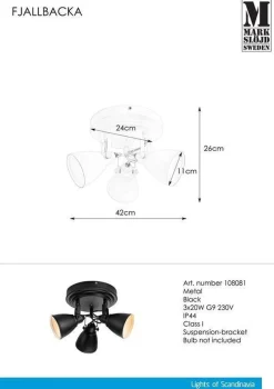 Marksløjd Baderomsbelysning Tak|Baderomsbelysning Vegg<Fjellbacka taklampe IP44 - -