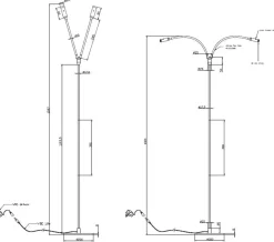 NorDesign Leselamper Gulv<Flexi K2 gulvlampe 2x3W Dimbar -