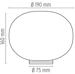 Flos Lightup-Pris<Glo-Ball Basic Zero bordlampe 19cm - med dimmer