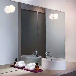 Flos Lightup-Pris|Baderomsbelysning Vegg<Mini Glo-Ball C/W for speilmontering