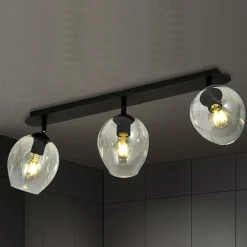 Emibig Kjøkkenbelysning Tak|Taklamper / Takplafonder<Flow taklampe 3-lys - Svart/Klar