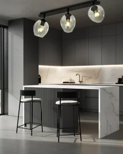 Emibig Kjøkkenbelysning Tak|Taklamper / Takplafonder<Flow taklampe 3-lys - Svart/Klar