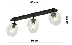 Emibig Kjøkkenbelysning Tak|Taklamper / Takplafonder<Flow taklampe 3-lys - Svart/Klar