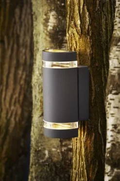 Nordlux Lightup-Pris|Utelamper Med Opp/Ned Lys<Focus Duo + 2 stk LEDpærer