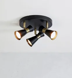 Marksløjd Kjøkkenbelysning Tak|Spotter & Skinner<Folie taklampe 3-spot - Svart/Antikk messingfarget -