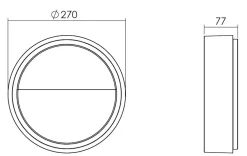 Sg Armaturen As Utelamper - Veggskjold / Plafond<Frame round vegglampe 7W 3000 Kelvin IP66 Dimbar
