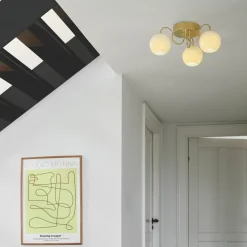 Nordlux Kjøkkenbelysning Tak|Taklamper / Takplafonder<Franca taklampe - Messing/Opal