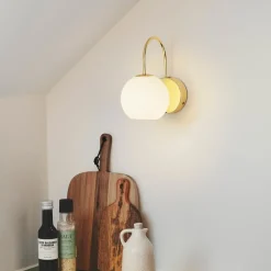 Nordlux Interiørlamper<Franca vegglampe - Messing/Opal