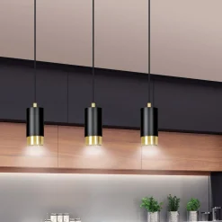 Emibig Kjøkkenbelysning Tak|Takpendler<Fumiko takpendel 3 lys - Svart/Gullfarget