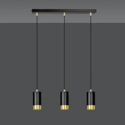 Emibig Kjøkkenbelysning Tak|Takpendler<Fumiko takpendel 3 lys - Svart/Gullfarget