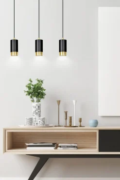 Emibig Kjøkkenbelysning Tak|Takpendler<Fumiko takpendel 3 lys - Svart/Gullfarget