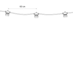 Nowodvorski Lysslynger|Lysslynger<Garden Garland utendørs lysslynge 6 meter 10 lys IP65 ekstra slynge -