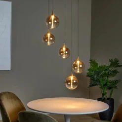 Lucide Kjøkkenbelysning Tak|Takpendler<Gisela takpendel 48 cm 5 x 3,8W 2700 Kelvin - Dimbar