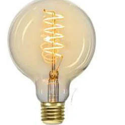 Ms - belysning Dekorpære E27|Led-Pærer E27 Sokkel<Globe E27 spiral filament 4W 2200K 95 mm dimbar -