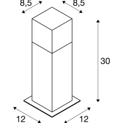 Slv Pullert<Grafit pullert 30 cm IP44