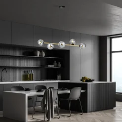 Emibig Kjøkkenbelysning Tak|Takpendler<Gravity takpendel 6-lys - Svart/Røyk/Gullfarget