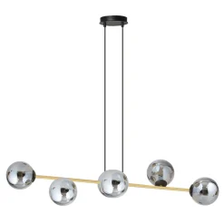 Emibig Kjøkkenbelysning Tak|Takpendler<Gravity takpendel 6-lys - Svart/Røyk/Gullfarget