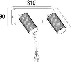 NorDesign Leselamper<Grooves K2 vegglampe