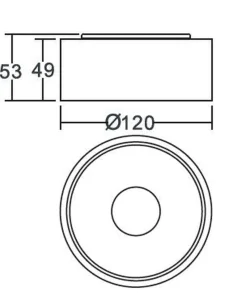 NorDesign Kjøkkenbelysning Tak|Spotter & Skinner<Halo 105 utenpåliggende downlight 8,9W Dimbar -