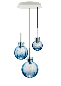 Hadeland Glassverk Kjøkkenbelysning Tak|Takpendler<Havblikk Krystallkuler 3 stk - Sort Baldakin