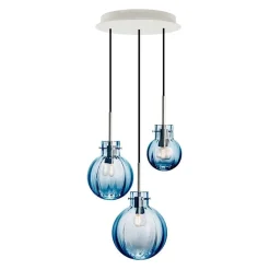 Hadeland Glassverk Kjøkkenbelysning Tak|Takpendler<Havblikk Krystallkuler 3 stk - Hvit Baldakin