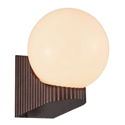 Nordlux Utelamper - Klassiske Vegglamper<Hayley vegglampe utendørs IP44 E27 - Metallisk brun/Opal