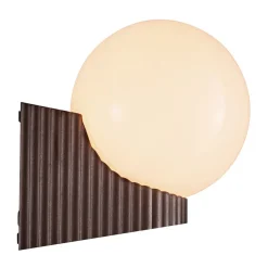 Nordlux Utelamper - Klassiske Vegglamper<Hayley vegglampe utendørs IP44 E27 - Metallisk brun/Opal