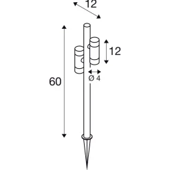 Slv Spot På Spyd<Helia slim dobbel spot med jordspyd 2x6W 3000 Kelvin IP65