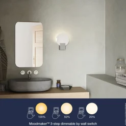 Nordlux Baderomsbelysning Vegg<Hester vegglampe for baderom 9,5W IP44 3-steg dim RA90