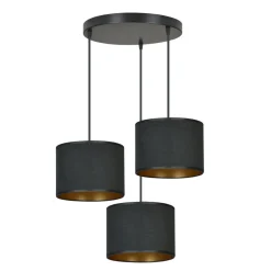 Emibig Kjøkkenbelysning Tak|Takpendler<Hilde rondell takpendel 3 lys - Sort/Gullfarget