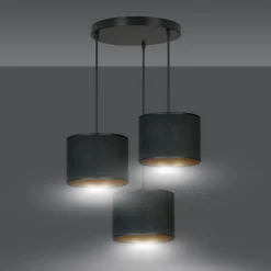 Emibig Kjøkkenbelysning Tak|Takpendler<Hilde rondell takpendel 3 lys - Sort/Gullfarget