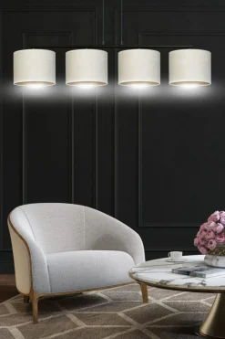 Emibig Kjøkkenbelysning Tak|Takpendler<Hilde takpendel 4 lys - Hvit/Gullfarget