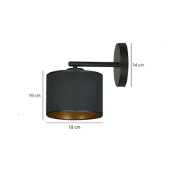 Emibig Interiørlamper<Hilde vegglampe - Sort/Gullfarget